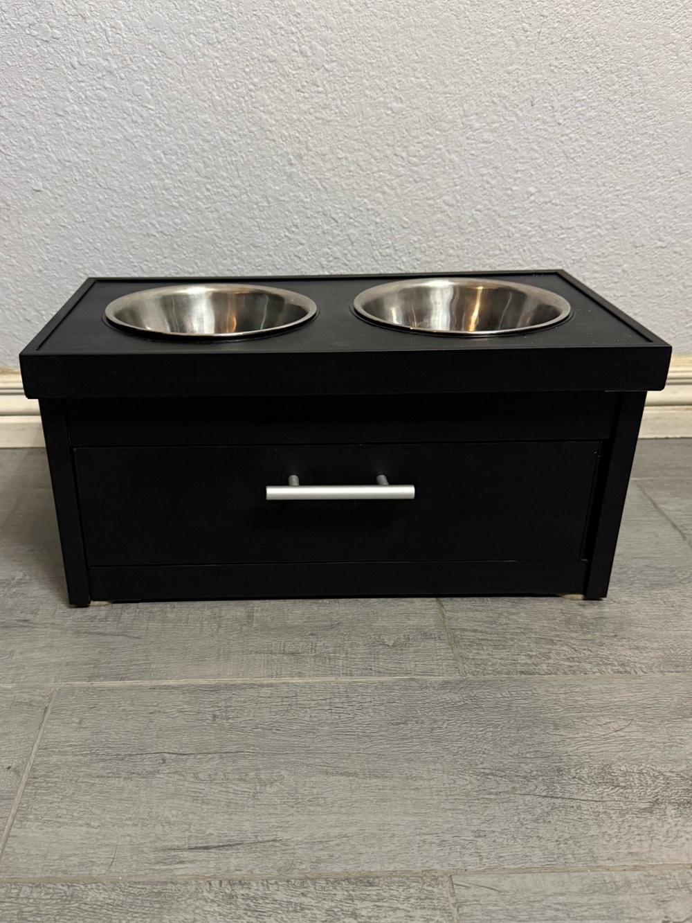 New Age Pet Elevated Double Dog Bowl Feeder BLACK